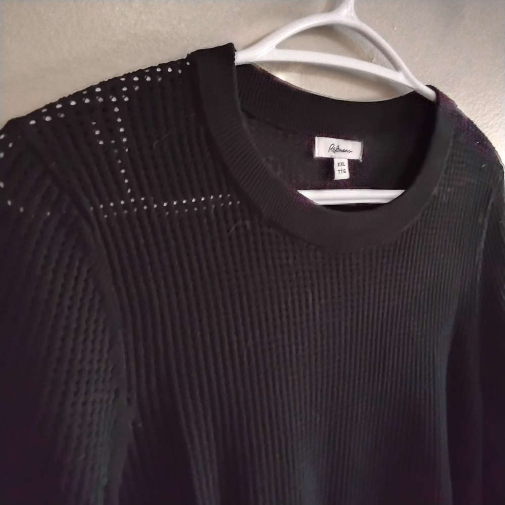 Reitmans Black Rib Open Knit Weave Crew Neck Sweater – Large (Tagged XXL) NWoT - Picture 4 of 16